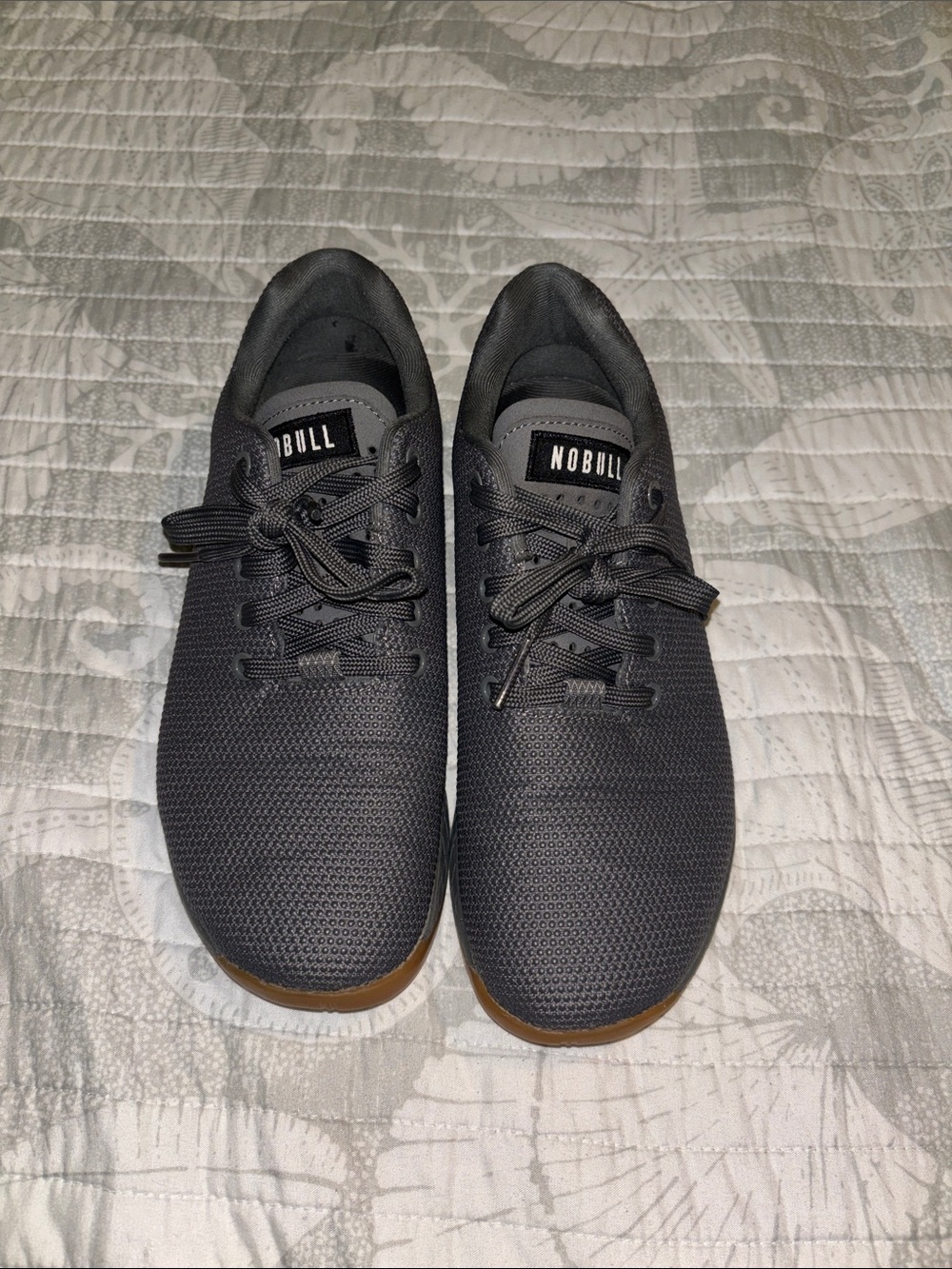 NOBULL Men's Charcoal Knit Training Shoes with Gum Outsole